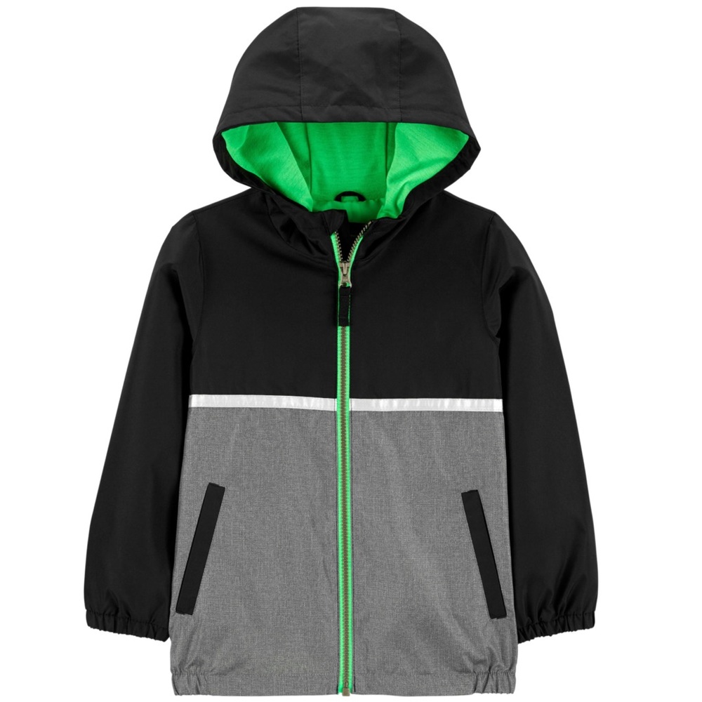Carter’s Boys Reflective Lightweight Windbreaker Water Resistant Jacket Coat